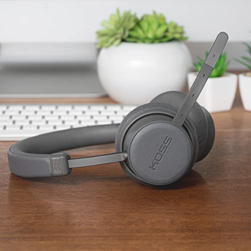 Koss CS340BT QZ Wireless Bluetooth On-Ear Communication Headset, Active Noise Cancellation, On-Board Controls, Black