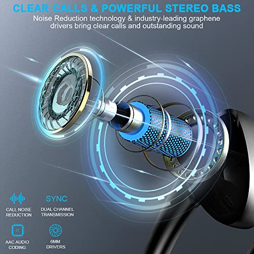 Wireless Earbud, Sport Bluetoth 5.1 Earbud, Wireless Earphones with Detachable Earhook, HiFi Sound Noise Cancelling Bluetoth Earphones with Mic, 35H Playtime, IP7 Waterproof Headphones for Sport