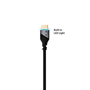 Monster 6ft High Speed 4K Hdr Hdmi Cable with Built-in Blue Led Light, Gaming, Video, and Computer
