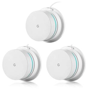 OkeMeeo [#1] Google WiFi Wall Mount - Ceiling Mount Holder for Google WiFi Mesh System 2016 and 2020, Space Saving and Enlarging Coverage, Reinforced and Perfect Unity (3-Pack)