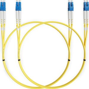 beyondtech lc to lc fiber patch cable single mode duplex – 1m (3.28ft) – 9/125um os1 lszh (2 pack) pureoptics cable series