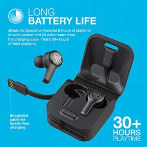 JLab Audio JBuds Air Executive True Wireless Bluetooth Earbuds + Charging Case - Black - C3 Calling with Dual Microphones - Long Playtime - Bluetooth 5.0 Connection - 3 EQ Settings (Renewed)