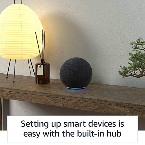 Echo (4th Gen)| Charcoal with Amazon Basics Smart Color Bulb