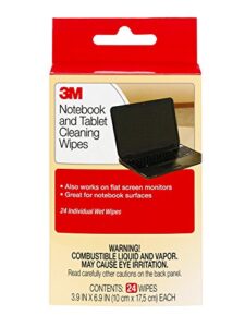 3m notebook screen cleaning wipes, 3.9 x 6.9 inches (cl630), white,4 pack
