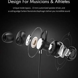 VEENAX Pogo Wireless Headphones, Bluetooth Sport Earphones, Fitness Earbuds with Mic, Magnetic and Super Bass, 8H Playtime, Sweatproof, in Ear Stereo Headset for iPhone iPad iPod Phone MP3, Black