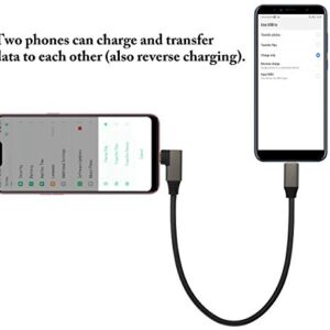 AAOTOKK 90 Degree USB 3.1 Type c to Type C Cable 60W&3A Right & Left Angled 3.1 USB Type C Male Extension Cable Supports Charging,Data,Audio,Video Cable for Laptop&Tablet&Mobile Phone.(0.3M/1Ft)