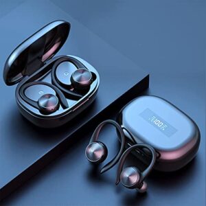 Wireless Earbuds, Bluetooth 5.0 Headphones with Mic, Ear Earphones with Earhook, Digital Led Display Charging Case, Deep Bass Sound Headset for Sport Gym