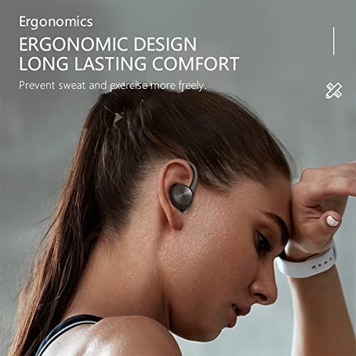 Wireless Earbuds, Bluetooth 5.0 Headphones with Mic, Ear Earphones with Earhook, Digital Led Display Charging Case, Deep Bass Sound Headset for Sport Gym