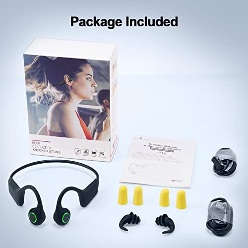 Bone Conduction Headphones, TELNP Open Ear Wireless Headphones, Bluetooth Headphones 5.0 with Breathing Light, Quick Stable Connection, IPX7 Sweatproof for Sports Running Fitness