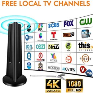 TV Antenna, 2022 Newest HDTV Indoor Digital TV Antenna 130 Miles Range with Amplifier Signal Booster 4K HD Free Local Channels Support All Television -10ft High Performance Coax Cable
