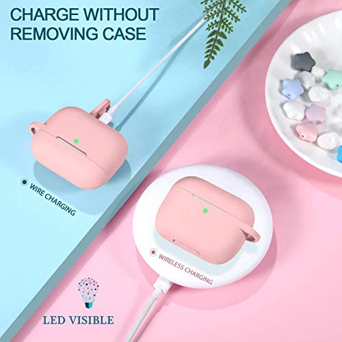 Airor Bluetooth Wireless Noise Cancelling Earbuds for iPhone | in-Ear Headphones with Portable Silicone Charging case | Hi-Fi Stereo Microphone Wireless Earbuds for Waterproof for Sport(Pink)