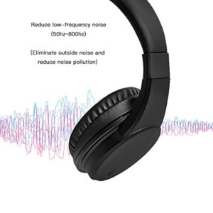 Olyre Wireless Bluetooth Headphones Over Ear with Microphone, 30H Playtime Hi-Fi Stereo Audio with Soft Protein Earmuffs for Travel Home Office Black