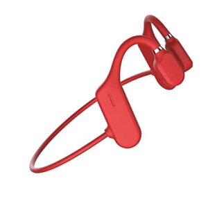 bone conduction headphones bluetooth wireless earphones sports open ear headphones waterproof lightweight – red.