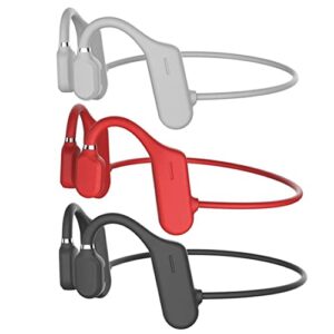 Bone Conduction Headphones Bluetooth Wireless Earphones Sports Open Ear Headphones Waterproof Lightweight - Red.