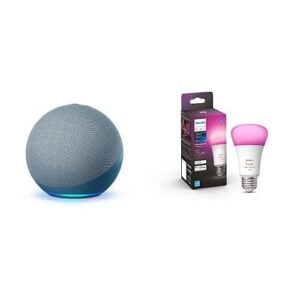 echo (4th gen) | twilight blue with philips hue color smart bulb