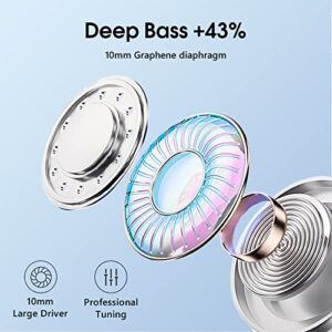 coioc Bluetooth 5.3 Headphones, Wireless Earbuds with LED Digital Display, IPX7 Waterproof, Wireless Earphones Deep Bass, 40H Playtime with Fast Charging Case, Suitable for Sports and Work