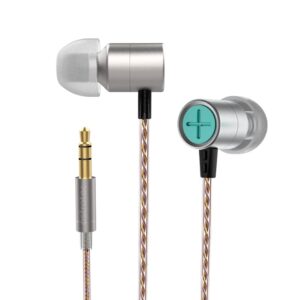 keephifi in ear monitor headphones, astrotec vesna iem, lcp diaphragm noise cancelling earbuds wired,3.5mm jack in ear earphone for gaming sports riding working (silver no mic)