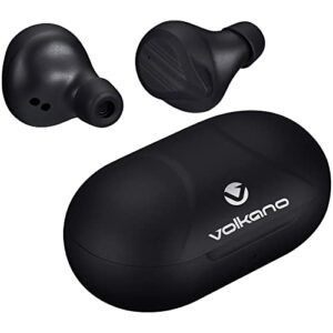 Volkano Scorpio Series True Wireless Earphones - Bluetooth Earphones, Earbuds Wireless for Sports, Running, Gym Workout, & Home Use - USB-C Sweatproof TWS Earphones with 15 Hours of Playtime (Black)