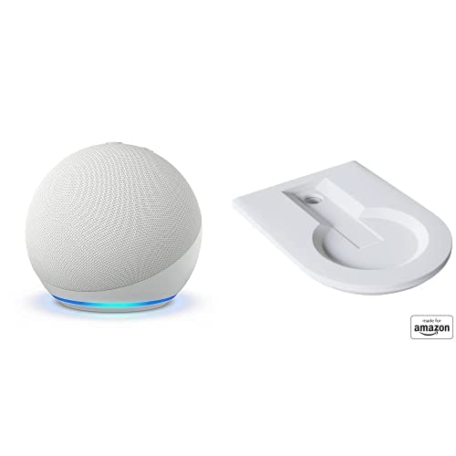 All-new Echo Dot (5th Gen, 2022 release) Bundle. Includes Echo Dot (5th Gen, 2022 release) | Glacier White & the Made For Amazon Wall Mount | White