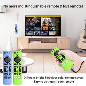 [2 Pack] NS-RCFNA-21 Remote Cover Replacement for Insignia Toshiba CT-RC1US-21 CT95018, FireTV Alexa Voice Remote Covers for TV Omni Series TV 4-Series Smart TV Silicone Remote Case Glow in Dark