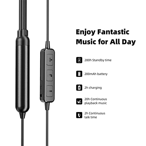 SoundMAGIC E11BT Neckband Bluetooth Headphones Wireless Earphones HiFi Stereo in Ear Headset with Microphone Noise Isolating Sports Earbuds Long Playtime Black