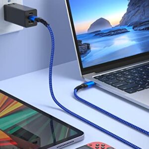 USB C to USB C Cable 10ft,Besgoods USB Type C Charger Fast Charging 60W 3A Braided Long Cord Compatible with Galaxy S23 Ultra S22 S21 S20 A53 iPad Pro Mini6 Air5 MacBook Pixel 7-Purple,Green,Blue,Pink