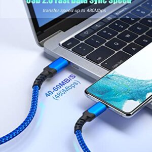 USB C to USB C Cable 10ft,Besgoods USB Type C Charger Fast Charging 60W 3A Braided Long Cord Compatible with Galaxy S23 Ultra S22 S21 S20 A53 iPad Pro Mini6 Air5 MacBook Pixel 7-Purple,Green,Blue,Pink