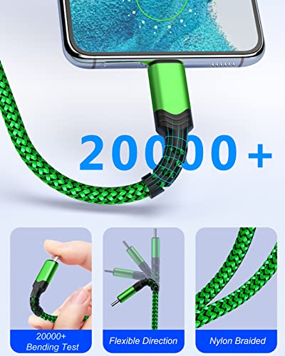 USB C to USB C Cable 10ft,Besgoods USB Type C Charger Fast Charging 60W 3A Braided Long Cord Compatible with Galaxy S23 Ultra S22 S21 S20 A53 iPad Pro Mini6 Air5 MacBook Pixel 7-Purple,Green,Blue,Pink