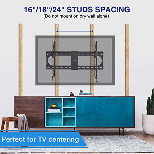 Rentliv Tilting TV Wall Mount TV Bracket for Most 37-70 Inches TVs, TV Mount with MAX VESA 600x400mm, TV Hanger Holds up to 132 LBS, fits for 16" 18" 24" Wood Studs, Low Profile TV Holder