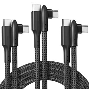 usb c to usb c cable,[3-pack 6ft] right angle 60w type c to type c cable 3a fast charging,nylon braided charger cord compatible with samsung galaxy s20,s10,s9, macbook pro, ipad pro/air,pixel 6/5/4a
