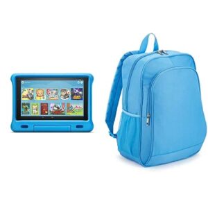 fire hd 10 kids tablet 32gb blue with amazon exclusive kids tablet backpack, blue