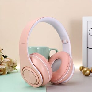 Onlyliua Over-Ear Bluetooth Headphones, Colorful Atmosphere Lamp, Wired and Wireless Dual-Mode, Built in Microphone, Hi-Res Audio, Memory Foam Foldable Headphones, for Gaming, Sport
