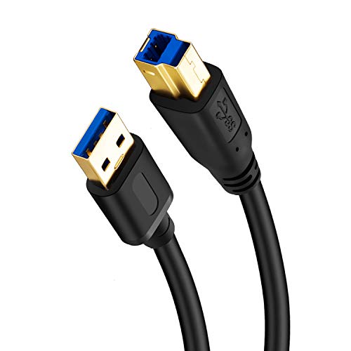 Jelly Tang USB 3.0 Cable A Male to B Male 10Ft,Superspeed USB 3.0 A-B/A Male to B Male Cable - for Scanner, Printers, Desktop External Hard Drivers and More(10Ft/3M)