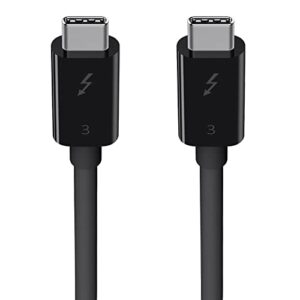 belkin thunderbolt 3 cable (usb-c to usb-c) – usb c cable for macbook air, galaxy, apple tv & more, fast charging up to 100w, made for usb-c, thunderbolt 3 devices & 5k/ultra hd – 1.6ft/0.5m – black