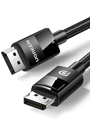 UGREEN VESA Certified 8K DisplayPort Cable 6FT, DP 1.4 Cable Displayport to Displayport Cable Support 8K@60Hz, 4K@144Hz, FreeSync, G-Sync, HDR, 32.4Gbps for HDTVs, Displays, Monitors, Graphics, PC