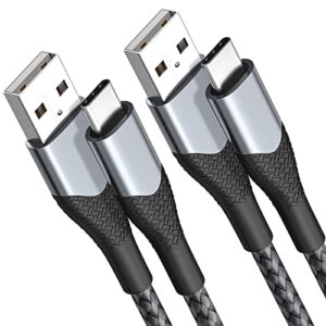 usb c cable 6ft 2pack type c charger cable fast charging cord phone charger c type nylon braided for samsung galaxy s22 s21 s20 s10 s9 s8 a11 a12 a13 a20 a21 a22 a32 a42 a50 a53 a70 a90, moto lg ps5
