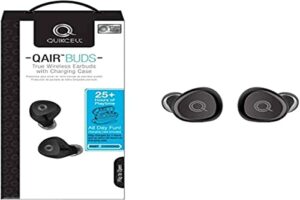 quikcell qair buds true wireless earbuds with charging case (black)