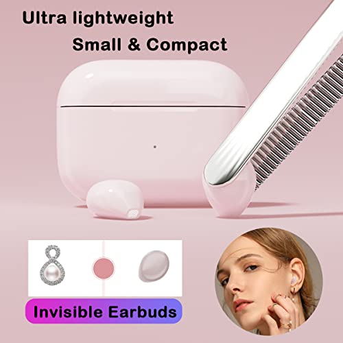 Xmenha Single Beige Wireless Smallest Invisible Earbuds Hidden for Work Bluetooth Invisible Hidden Headphones Mini Micro Tiny Earbuds Small Ear Canals