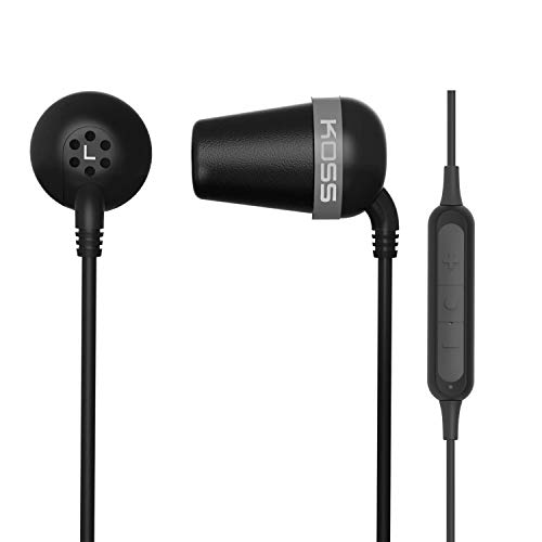 Koss The Plug Wireless Bluetooth In-Ear Buds, In-Line Microphone and Remote, Noise Isolating Memory Foam Cushions, Black