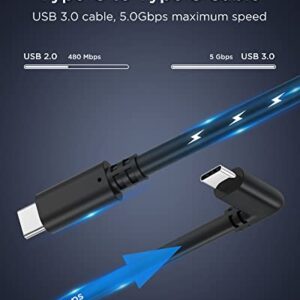 KIWI design Link Cable Accessories Compatible with Quest 2 VR Headset, USB 3.0 PC Game Cable Fast and Stable (10FT C to C)