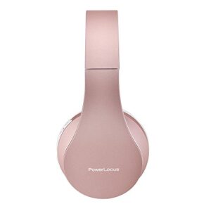 PowerLocus Rose Gold Bluetooth Headphones with White/Purple Bluetooth Headphones