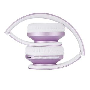 PowerLocus Rose Gold Bluetooth Headphones with White/Purple Bluetooth Headphones