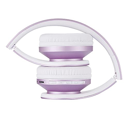 PowerLocus Rose Gold Bluetooth Headphones with White/Purple Bluetooth Headphones