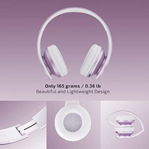 PowerLocus Rose Gold Bluetooth Headphones with White/Purple Bluetooth Headphones