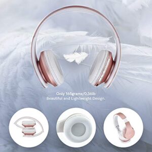 PowerLocus Rose Gold Bluetooth Headphones with White/Purple Bluetooth Headphones