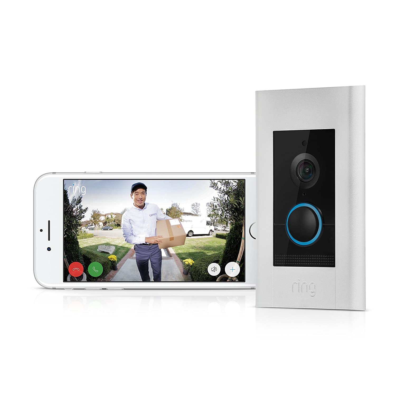 Ring Video Doorbell Elite with Ring PoE Adapter (2nd Gen) - White