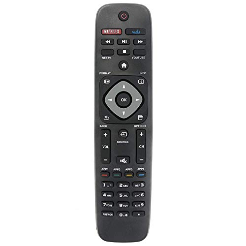 Universal Remote Control Replacement for Philips TV Remote, Compatible with Various Philips LCD LED 4K UHD Smart TVs Remote