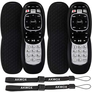2-pack akwox silicone protecitve case for directv rc73 remote control, anti-slip with lanyard shockproof case cover compatible with directv rc70,rc70h,rc71,rc71h,rc72,rc73b