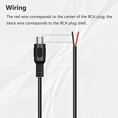 Bolvek 4 Pack RCA Female to Speaker Wire, RCA Female Plug Adapter Connector to Bare Wire Open End Audio Cable for Amplifier Audio Video Receiver Speakers