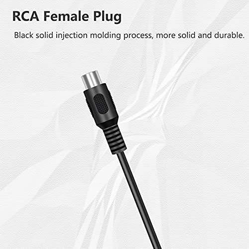 Bolvek 4 Pack RCA Female to Speaker Wire, RCA Female Plug Adapter Connector to Bare Wire Open End Audio Cable for Amplifier Audio Video Receiver Speakers